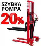 Wózek Masztowy Ręczny SZYBKA POMPA PTM 1016F (udźwig 1000kg; max.podn.1600mm) mm)