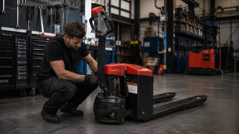 Przegląd wózka paletowego elektrycznego w serwisie